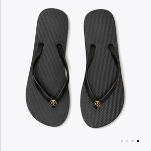 Tory Burch Thin Black Flip Flops